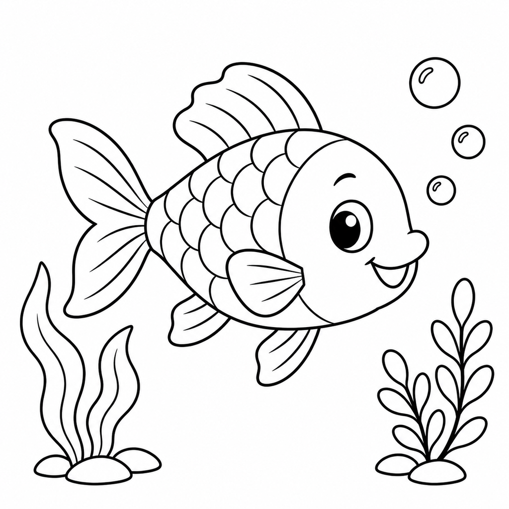 Раскраска рыбка